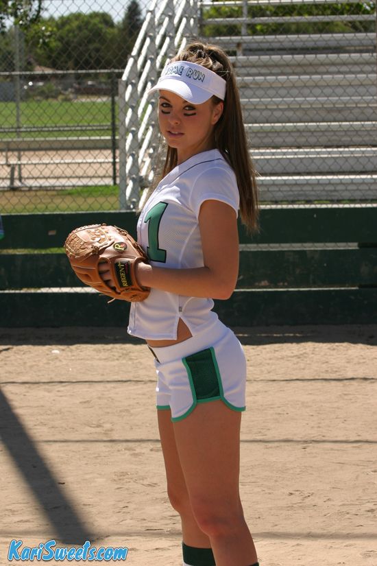 Cute girl in baseball outfit
